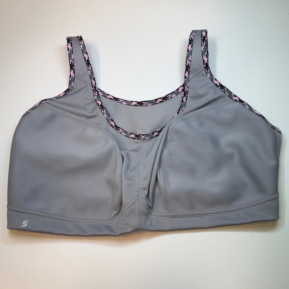 Glamorise Womens Full Figure No Bounce Camisole Sports Bra Soft Gray NWT 44F - Picture 3 of 7